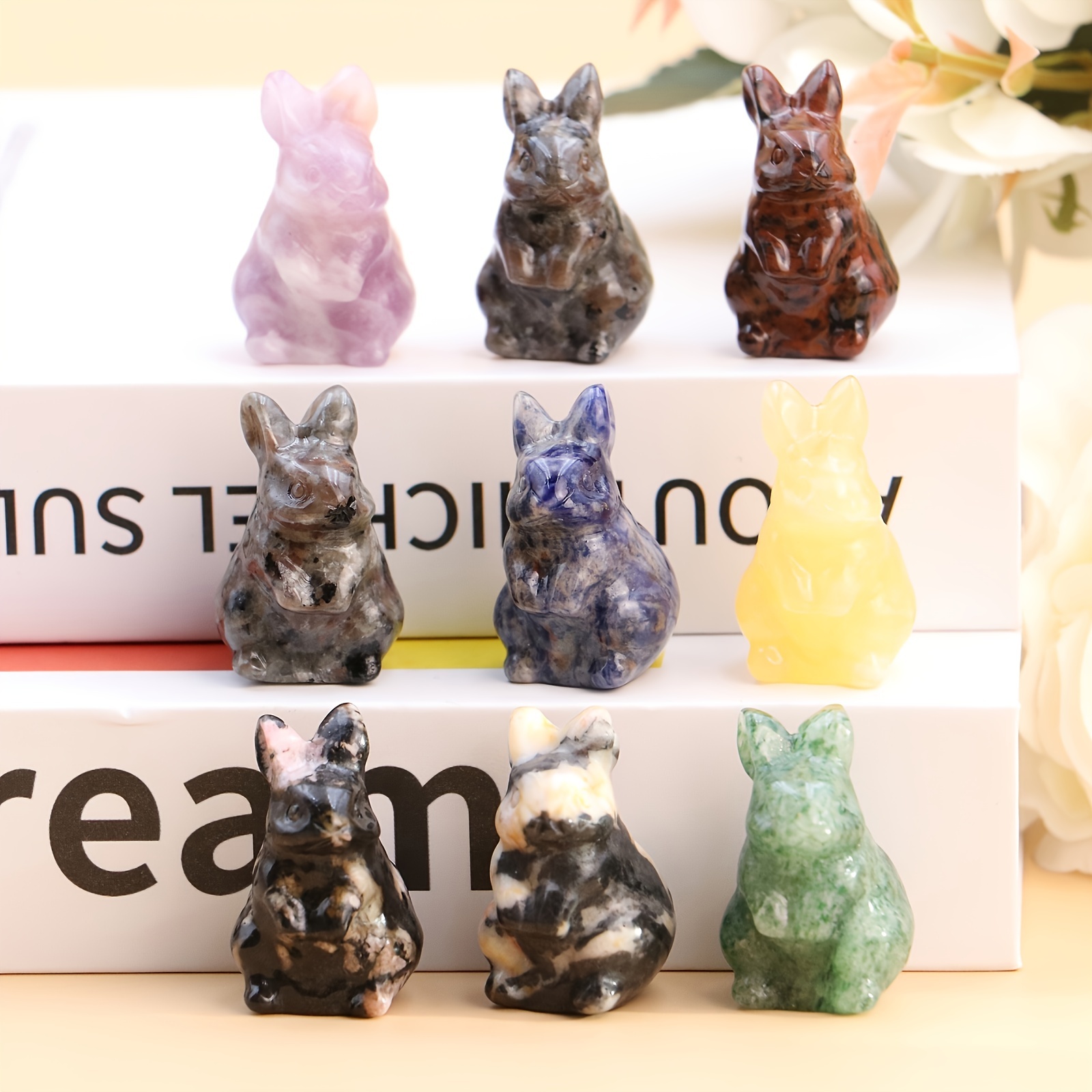Crystal Rabbit Quartz Gemstones For Decor Craft Collection